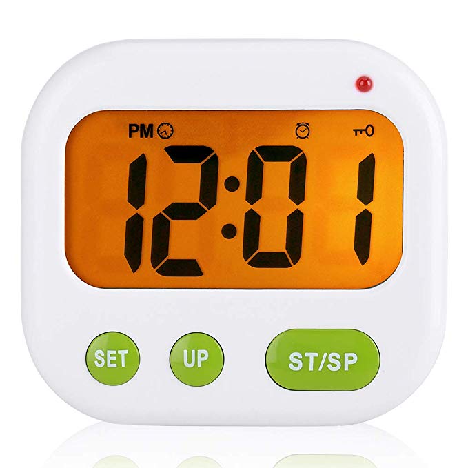 Zerodis Alarm Clock Digital LCD Vibration Clock Battery Operated Modern Portable Timer Clock with Backlight Fits for Office Bedroom Dormitory Travel