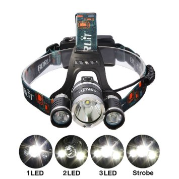Gugou Waterproof CREE T6 LED Bicycle Light Super Bright Bike Headlight LED Lighting Headlamp with 84V Rechargeable Li-ion Battery Pack and US ChargerSuch As Camping Traveling Hikingflshingcycling