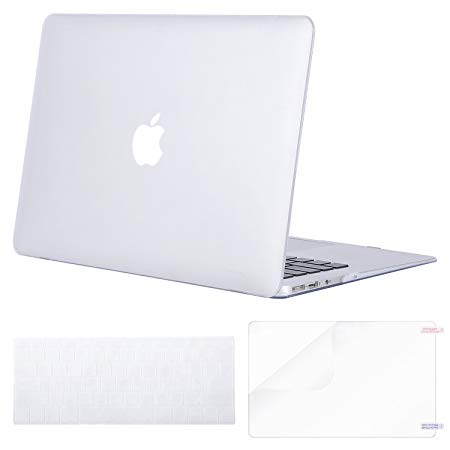 Mosiso Plastic Hard Case Shell with Keyboard Cover with Screen Protector for MacBook Air 13 Inch (Models: A1369 and A1466), Frost