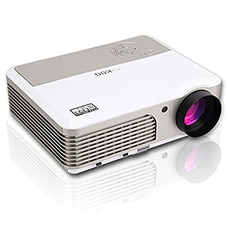 EUG Multimedia 2600 Lumen Portable LCD LED Projection Home Cinema Theater Projector 1080P HD with HDMI USB VGA AV for Party Home Entertainment Outdoor Camping Gaming