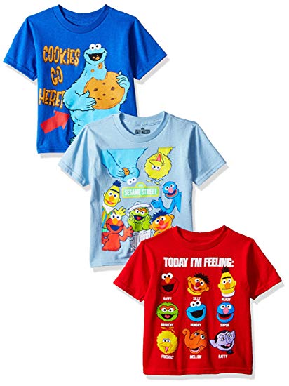 Sesame Street Toddler Boys 3 Pack T-Shirts