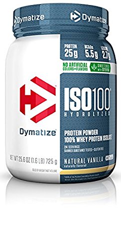 Dymatize ISO 100 Whey Protein Powder Isolate, Natural Vanilla, 1.6lbs