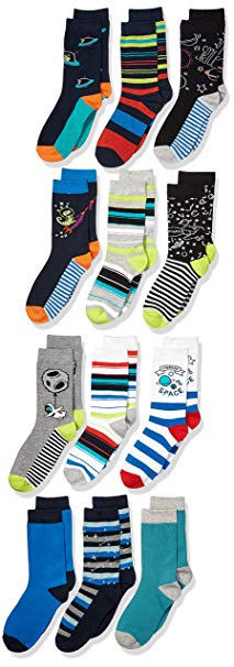 Spotted Zebra Kids' 12-Pack Crew Socks