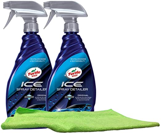 Turtle Wax Ice Spray Detailer (20 oz.) Bundle with Microfiber Cloth (3 Items)