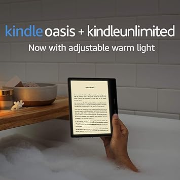 Kindle Oasis – With 7” display and page turn buttons - Without Lockscreen Ads   3 Months Free Kindle Unlimited (with auto-renewal)