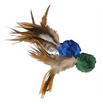 KONG Naturals Crinkle Ball with Feathers Cat Toy 2 pieces