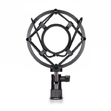 Neewer® Black Universal Microphone Shock Mount Holder Clip Anti Vibration Suspension High Isolation with for Studio Condenser Mic, Idea for Radio Broadcasting Studio, Voice-over Sound Studio and Recording