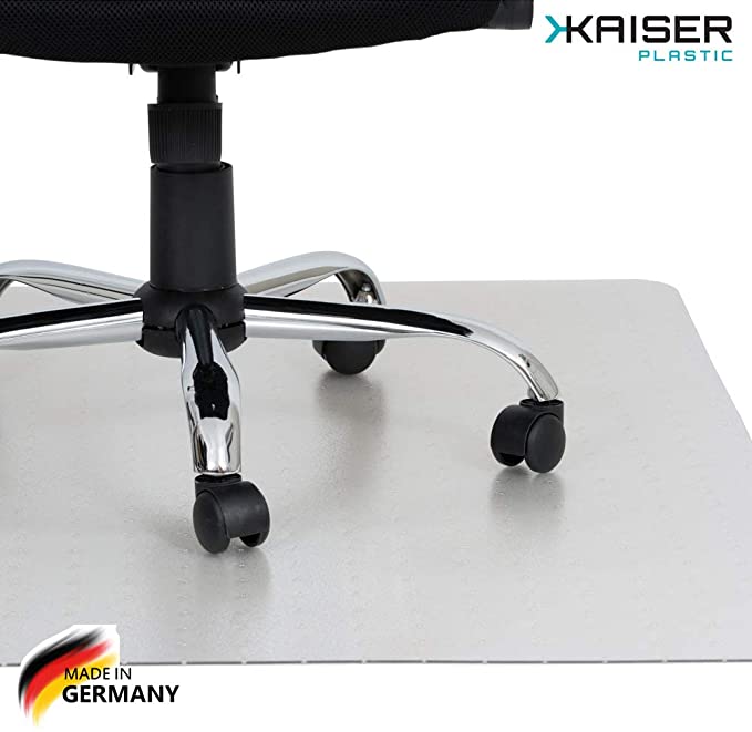KAISER Chair Mat | Made-In-Germany | for Carpet Floor |Low/Medium Pile | 90 x 120 cm (3' x 4') | Pure Polycarbonate