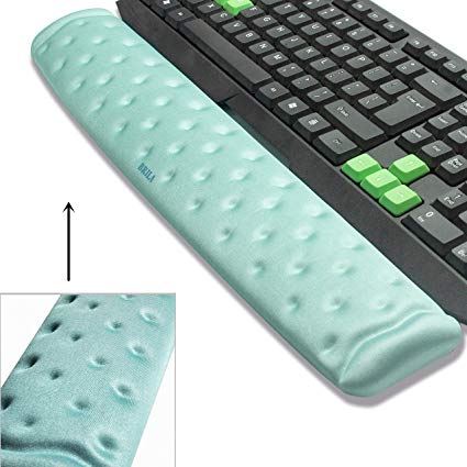 BRILA Memory Foam Keyboard Wrist Rest Support Pad Cushion for Computer, Laptop, Office Work, PC Gaming, Non-Slip Wrist Pain Relieve (Aquamarine Keyboard Pad)