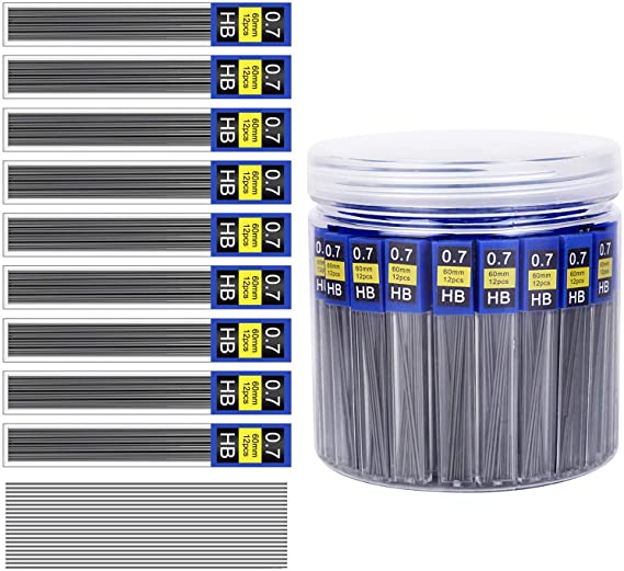Lead Refills 0.7 mm HB Morepack 984 Pieces Break Resistant Mechanical Pencil Refills,82 Tubes