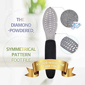 2-Sided Diamond Coated Foot File, Callus Remover for Dry Cracked Feet, Rasp Foot Scrubber