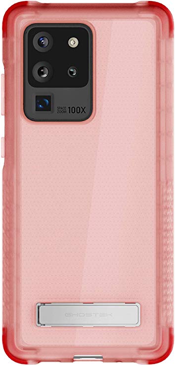 Ghostek Covert Galaxy S20 Ultra Case Clear with Kickstand Slim Thin Shockproof Design Scratch Resistant Back and Anti Slip Hand Grip Phone Cover for 2020 Samsung Galaxy S20 Ultra 5G (6.9 Inch) - Pink
