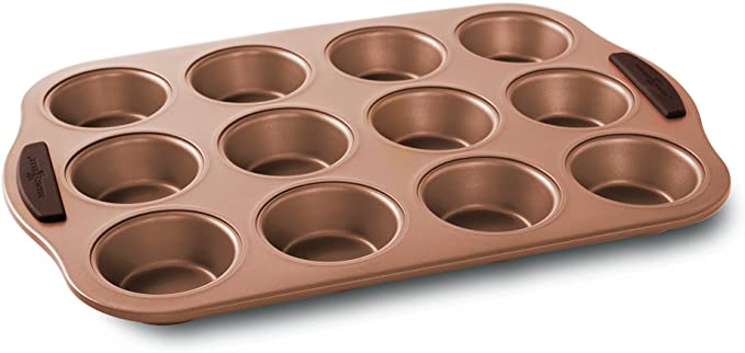 Nordic Ware 48343 12 Cup Freshly Baked Muffin Pan, Copper