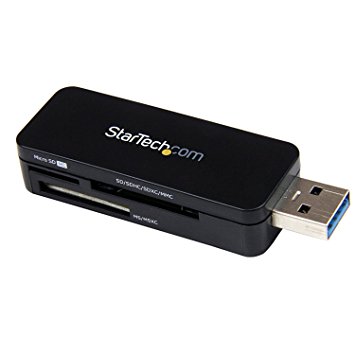 StarTech.com USB 3.0 External Flash Multi Media Memory Card Reader - USB 3 Card Reader - Portable External Mini Card Reader - SDHC MicroSD