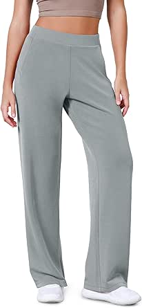 ODODOS Women's Modal Soft Wide Leg Pants Elastic High Waist Casual Lounge Relaxed Pants with Pockets - 27"/ 29" / 31" Inseam