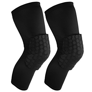 Protective Knee Pads,AMOSTING 2 Packs Anti-slip Basketball Knee Pads Elbow Guard Compression Leg Sleeve