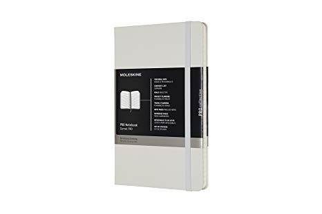 Moleskine PRO Notebook, Hard Cover, Large (5" x 8.25") Professional Project Planning, Pearl Grey