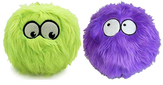 Quaker GoDog Furballz Dog Ball Toy Chew Guard Technology Set of 2 Toys!