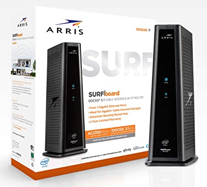 ARRIS Surfboard SBG8300 DOCSIS 3.1 Gigabit Cable Modem & AC2350 Dual Band Wi-Fi Router, Approved for Cox, Spectrum, Xfinity & Others (Black)