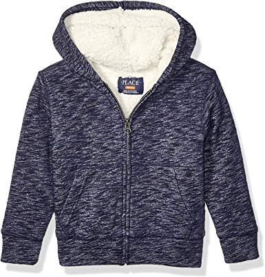 The Children's Place Boys' Big Sherpa Zip Up Hoodie