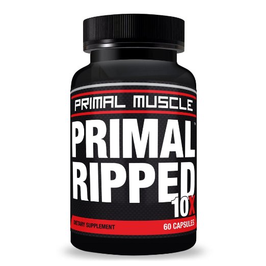PRIMAL RIPPED 10X - Thermogenic Fat Burning Supplement - Advanced Weight Loss - Tone Muscles, Shred Abs, & Enhances Workout Results - Targets Belly Fat - 60 Capsules