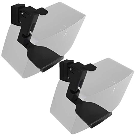 WALI SONOS Speaker Wall Mount Brackets for SONOS Play 5 Gen2 Multiple Adjustments, Hold up to 16 lbs, 7 kg, (SWM002-2), 2 Pack, Black