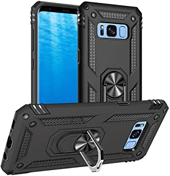 Samsung Galaxy S8 Case, Samsung S8 Case, Yiakeng Military Grade Protective Cases with Ring for Samsung Galaxy S8 (Black)