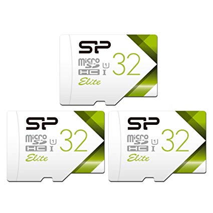 Silicon Power 32GB 3-Pack High Speed MicroSD Card with Adapter Compatible with Surveillance Camera Wyze, YI, Wansview, TENVIS