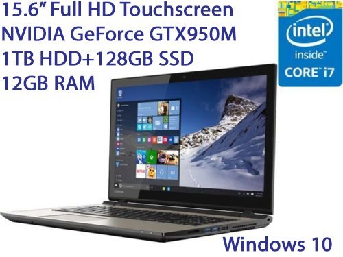 2016 Newest Toshiba S55T 15.6" Full HD Touchscreen Flagship Gaming Laptop, Intel Core i7-5500U Processor, 12GB RAM, 1TB HDD 128GB SSD, NVIDIA GeForce GTX 950M, DVD /-RW, Webcam, Windows 10