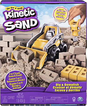 Kinetic Sand - Dig & Demolish Truck Playset with 1lb Kinetic Sand, for Kids Ages3