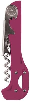 Boomerang Two-Step Corkscrew Wine Opener with Built-In Foil Cutter and Bottle Opener - Fuchsia