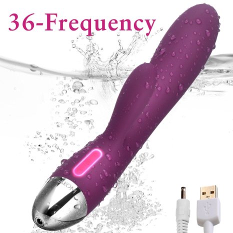 Rechargeable Sex Toy Waterproof Female Vibrators Double Vibrating Stimulation of G-Spot and Clitoris Silent Vibrators for Women Masturbator Svakom (Alice Violet)