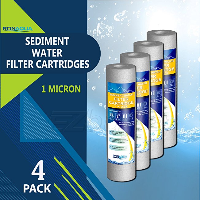 1M-4PK 1-Micron Sediment Water Filter Cartridge, 4-Pack