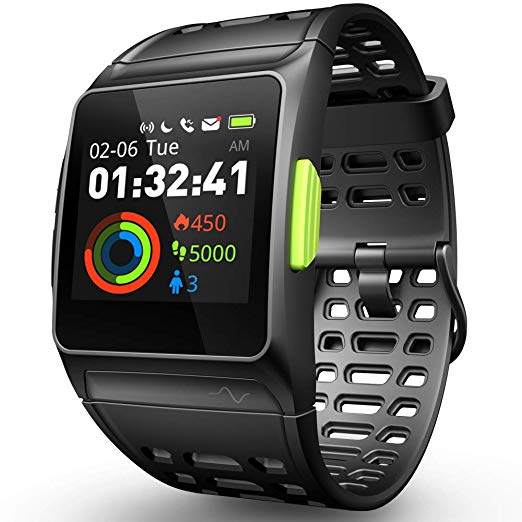 Smart Watch Fitness Tracker,GPS Sport Watch ECG/Fatigue/Sleeping/Heart Rate Monitor IP68 Waterproof Smartwatch,Multi-Sports Mode Message Notifications Color Touch Screen Running Watch for Android IOS