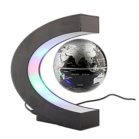 Magnetic Levitation Floating Globe World Map with Led Light Desktop Decorations Unique Geography Gifts