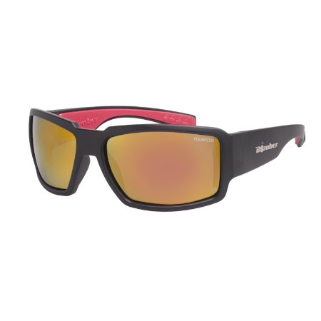 Bomber Sunglasses - Boogie Bomb: Matte Black Frame/Revo Red Miror Polarized Lens/Red Foam