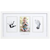 Pearhead Baby Prints Photo Frame with Clean-Touch Ink Pad Included White