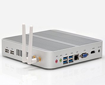 Kingdel Fanless Home Computer, Windows 10 HTPC with intel i5-4200U CPU, 8GB RAM, 1TB HDD, HDMI, VGA, 4USB 3.0, WiFi, Metal Case