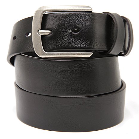 KeeCow Leather Belt for Men,Great for Suits/Jeans/Casual and Formal Wear/Black,Brown/Suits Up To 44inch Waist