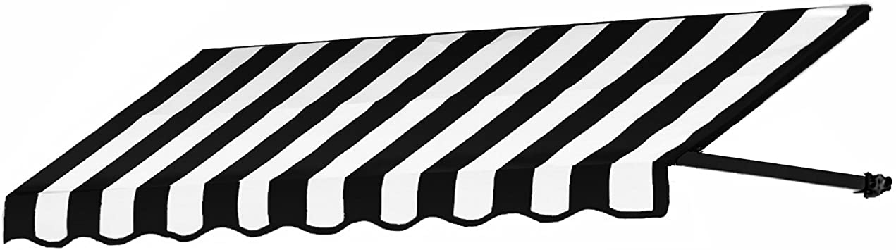 7.38 ft. Wide Dallas Retro Window/Entry Awning (16 in. H x 30 in. D) Black/White