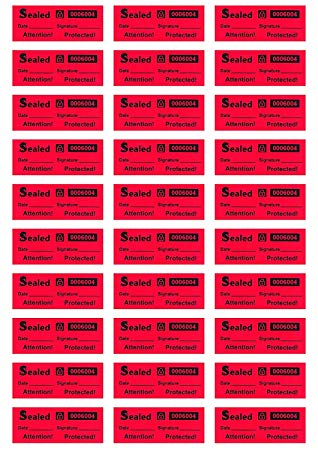 100 Customs Stickers - Tamper Evident Stickers - Tamper Proof Stickers - Security Seal - Tamper Resistant Labels - Warranty Void Labels - Unique Sequential Serial Numbering (Red, 0.78 x 2.75 Inch)