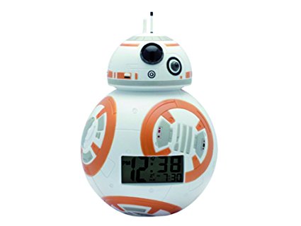 BulbBotz Star Wars BB-8 Kids Light Up Alarm Clock | white/orange | plastic | 3.5 inches tall | LCD display | boy girl | official