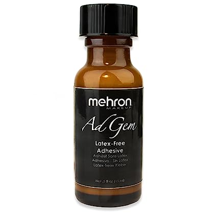 Mehron Makeup AdGem Adhesive | Rhinestone Glue | Latex-Free Eyelash Glue | Body Glue | Body Adhesive .5 fl oz (14 ml)