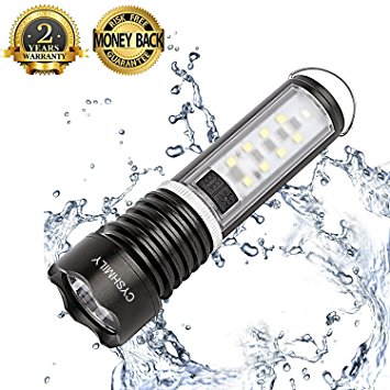Handheld Work Flashlight CYSHMILY Rechargeable Emergency Repair with Magnetic Base 3 Light Modes & 8 Sidelights LED Lantern Bright High Power Lumens Tactical for Car Automobile Bike Outdoor