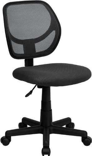Flash Furniture Low Back Gray Mesh Swivel Task Office Chair with Curved Square Back