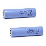 2 Samsung ICR18650-22P 18650 2200mAh 37v Rechargeable Flat Top Batteries