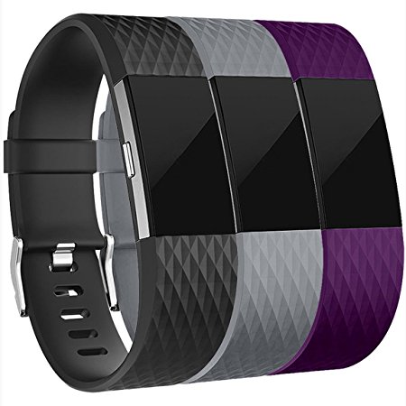 For Fitbit Charge 2 Bands, Maledan Replacement Accessory Wristbands for Fitbit Charge 2 HR, Large Small