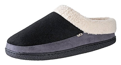 Urban Fox Everson Suede Mens Slippers I Micro-Suede I Velveteen I Rubber-Sole I Memory Foam I Comfortable House Slippers I Slippers for Men I Slip-On Slippers