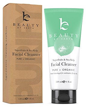 Facial Wash Organic & Natural Gel Face Cleanser, Gentle Soap Formula, Best for Normal, Combination, Oily, Acne Prone or Problem Skin, Daily Face Wash for Men & Women, Made in the USA
