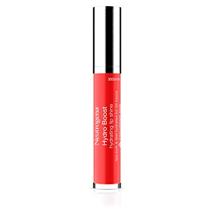 Neutrogena Hydro Boost Hydrating Lip Shine, 65 Bright Poppy Color, 0.10 oz